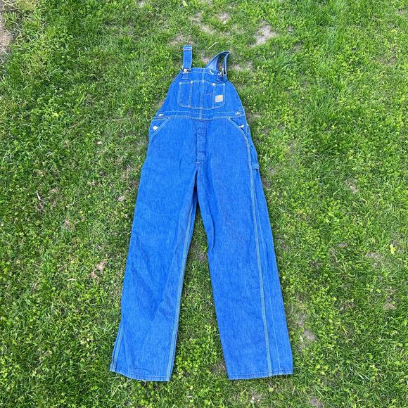 Vintage 70s? Carhartt Made in USA 38x34 denim jean overalls - Picture 1 of 7